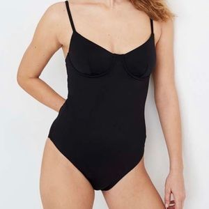 MADEWELL TRUE BLACK ABBEY STRUCTURED ONE-PIECE